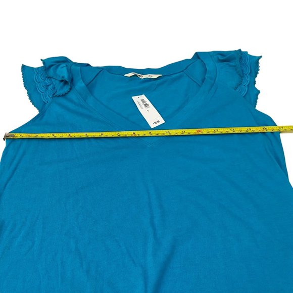 (5-154) NWT - Women's Old Navy V-Neck Turquoise Shirt - Picture 7 of 11